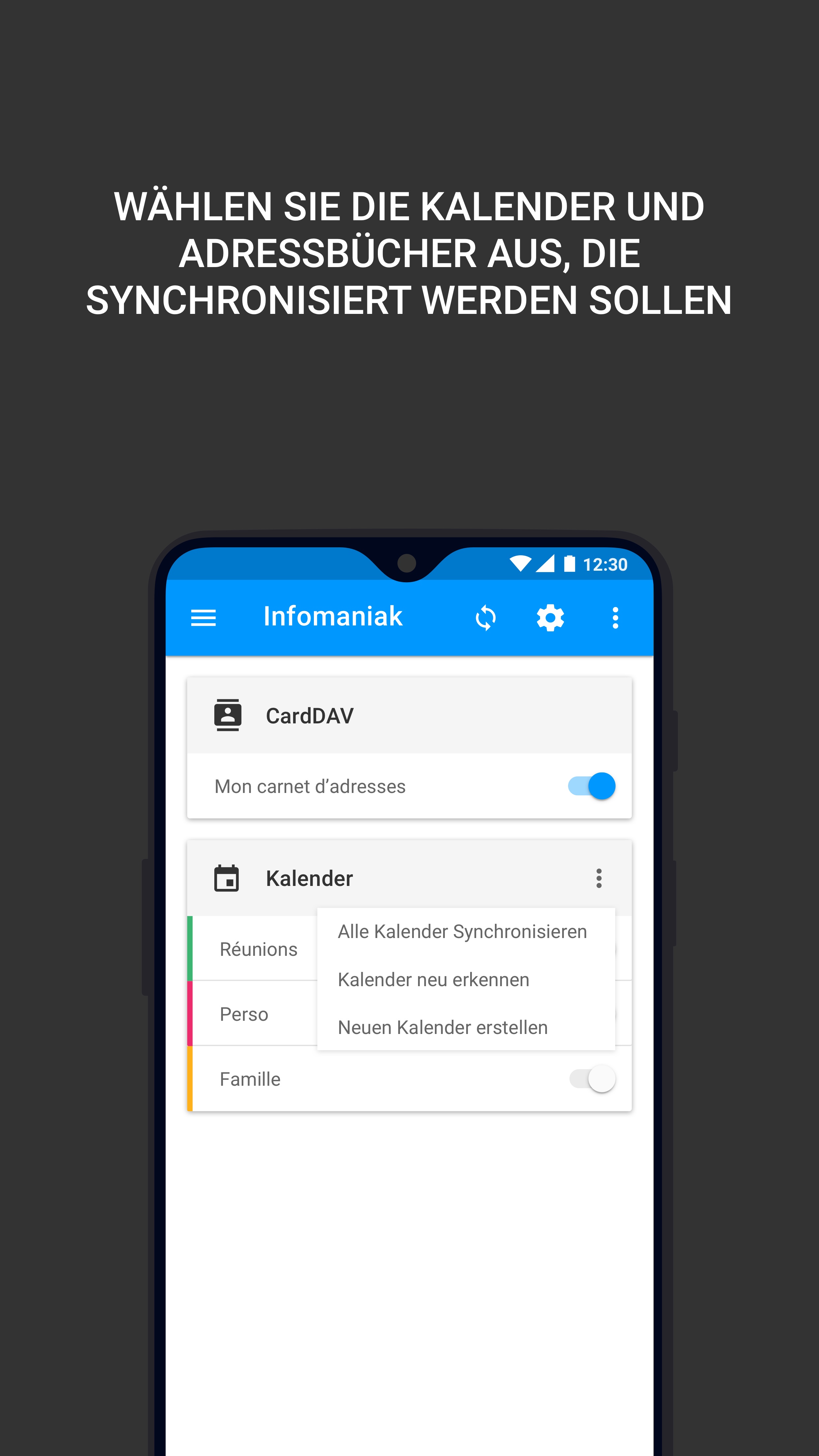 Infomaniak Sync: Die Android-App zur Synchronisation der Workspace-Kontakte und -Kalender 