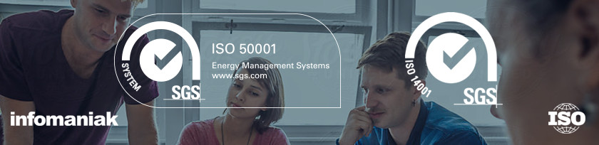 Infomaniak cuenta con las certificaciones ISO 14001 y 50001