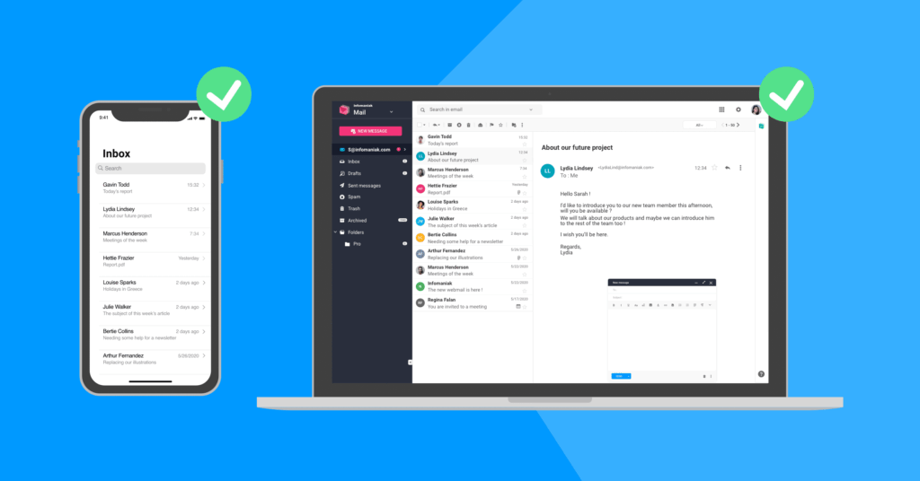 Crear y configurar direcciones de correo: Infomaniak lo simplifica todo